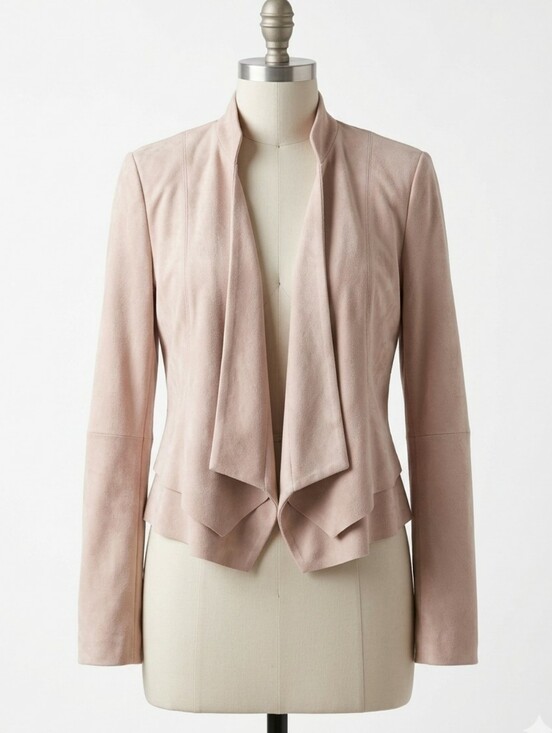 White House Black Market Jackets & Blazers - Soft blush pink genuine suede White House Black Market Draped Suede Leather S